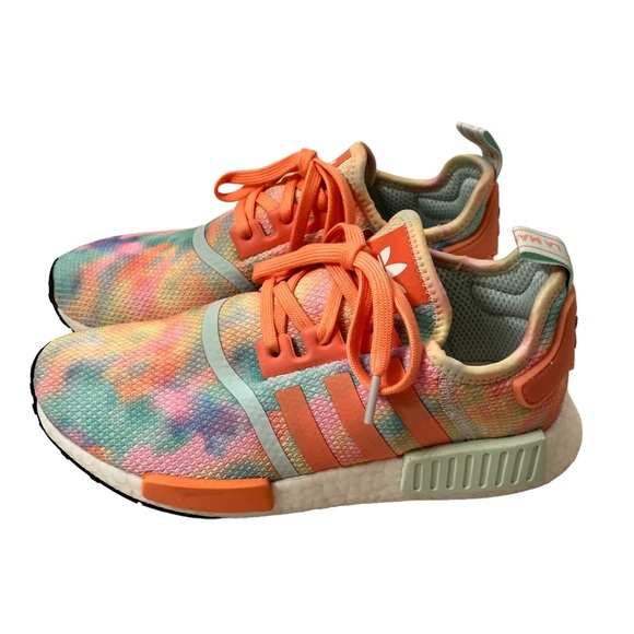 Adidas Women’s Tie Dye Multicolored Boost La Marque Aux 3 Bandea Size 8 1/2 - Picture 6 of 6